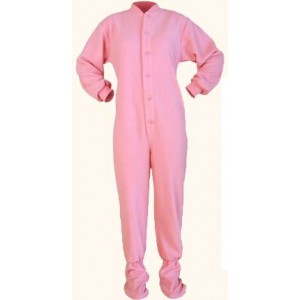 Schlafoverall (Fleece) PINK mit Po-Klappe