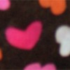 Schlafoverall (Fleece) CHOCOLATE BROWN WITH HEARTS mit Po-Klappe 