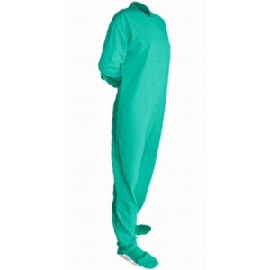 Schlafoverall (Jersey) TURQUOISE mit Po-Klappe