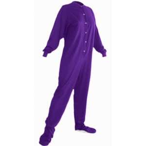 Schlafoverall (Jersey) PURPLE mit Po-Klappe