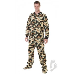 Schlafoverall (Fleece) CAMOFORCE GREEN mit Po-Klappe