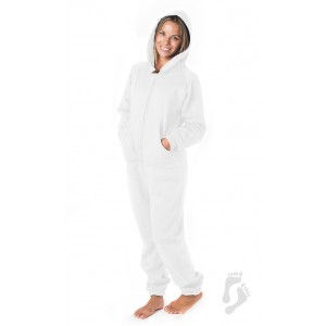 Schlafoverall Hausanzug Jogginganzug (Fleece) WHITE FROSTING mit Kapuze