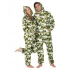 Schlafoverall Hausanzug Jogginganzug (Fleece) CamoForce mit Kapuze