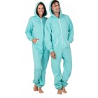 Schlafoverall Hausanzug Jogginganzug (Fleece) ARUBA BLUE mit Kapuze